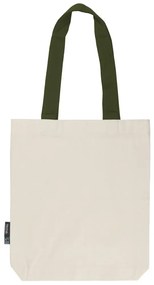 Neutral Nákupná taška s farebnými uškami z organickej Fairtrade bavlny - Prírodná / military