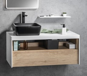 Sapho Sapho, ABELINE rohová polica Rockstone 250x250mm, biela matná, AE250-0101