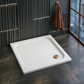 Rea Belmond, akrylová sprchová vanička 80x80x5 cm, biela lesklá, REA-K4370