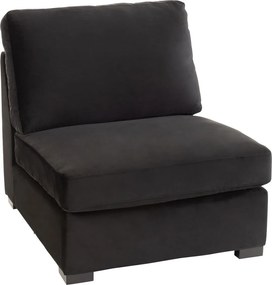 Čierna 1-miestna zamatová pohovka Nalmi black - 92*103*86cm