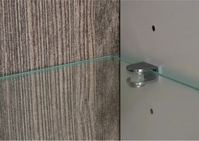 Vysoká vitrína Linate, biely lesk/dub, ľavá