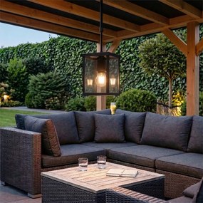 Priemyselné vonkajšie závesné svietidlo čierne IP44 - Charlois