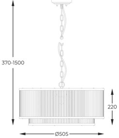 Zuma Line P0528-06H-P7AC - Luster na reťazi SERGIO 6xE14/60W/230V čierna