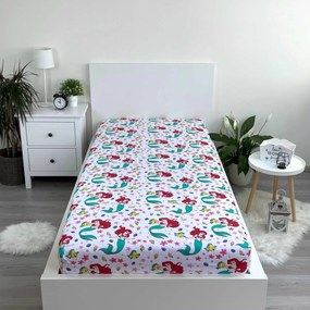 Jerry Fabrics Bavlnené napínacie prestieradlo 90x200 + 25 cm - Ariel "Friends 02"
