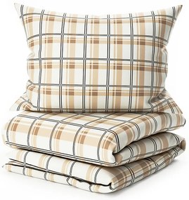 Mikroplyšové obliečky PLAID krémové Rozmer obliečky: 2 ks 70 x 90 cm | 200 x 220 cm