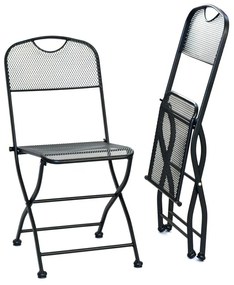 Čierna kovová záhradná stolička - Rojaplast