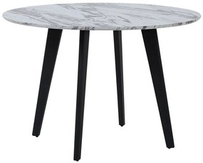 Okrúhly jedálenský stôl s mramorovým efektom ⌀ 110 cm biela/sivá/čierna MOSBY Beliani