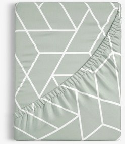 Goldea bavlnená napínacia plachta - mozaika na šalviovom 90 x 200 cm