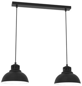 Luminex Luster na lanku SVEN 2xE27/15W/230V čierna LU9082