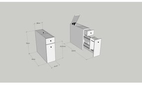 Kúpeľňová skrinka MELODY, dekor béžového mramoru