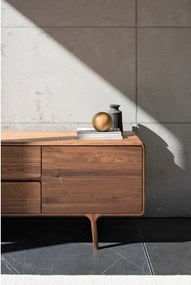 Hnedý TV stolík z orechového dreva 180x65x45 cm Fawn – Gazzda