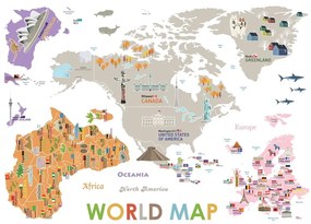Nástenná samolepka Ambiance World Map