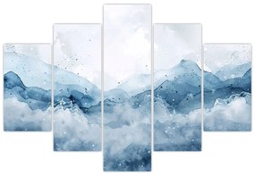 Obraz - Mraky a vlny, akvarel (150x105 cm)