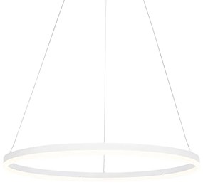 Dizajnové závesné svietidlo biele 80 cm vrátane LED 3-stupňové stmievateľné - Anello