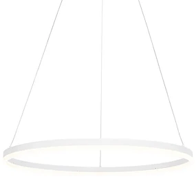Dizajnové závesné svietidlo biele 80 cm vrátane LED 3-stupňové stmievateľné - Anello