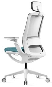 Kancelárska ergonomická stolička ROLY White — sieť, látka, biela / viac farieb Svetlo modrá