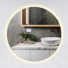 Okrúhle kúpeľňové zrkadlo s osvetlením fi 60 cm  Teplé svetlo (3000K)