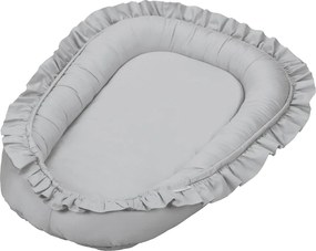 Saténovo bavlnené hniezdo pre bábätká svetlo šedá