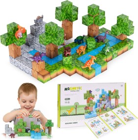 Magnetická stavebnice 142 ks DINO WORLD vícebarevná