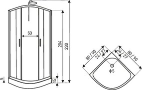 Novoterm Hydromasážny box NV-Fres 80x80