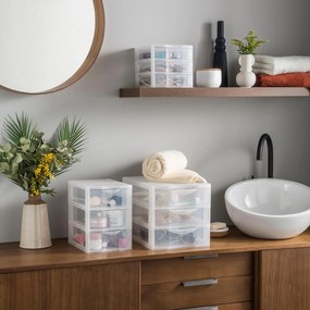 Úložný box s 3 zásuvkami, transparentný, ORGAMIX A4 3T