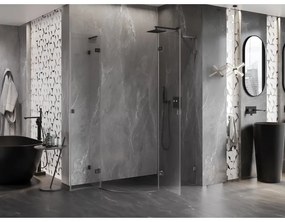 Mexen Lunar, L pravý polkruhový sprchový kút 100 x 70 cm, 8mm číre sklo, profil grafit brúsený, 833L-100P-070L-66-00