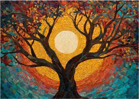 Obraz - Slnko v korune stromu života (70x50 cm)