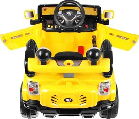 Ramiz JJ terénne auto pre deti na batérie Žltá + diaľkové ovládanie + úložný priestor + svetlá + audio