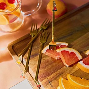 Súprava štyroch dezertných vidličiek BLANE SUMMER zlatá 849287