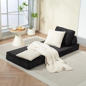 Rozkladacia multifunkčná sofa CALMERO - čierna