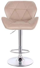 LuxuryForm DESIGN Barová stolička MILANO VELUR na striebornom tanieri - latte