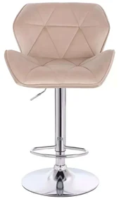 LuxuryForm DESIGN Barová stolička MILANO VELUR na striebornom tanieri - latte