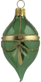 Bella Rose Sklenená vianočná ozdoba Oliva Zelená Lesk