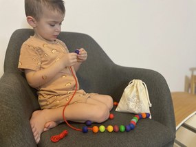 Grimm's - Farebné drevené koráliky - 55 ks