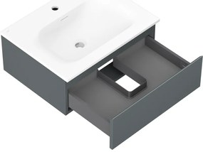 Mexen Orio, kúpeľňová skrinka 60 cm s umývadlom Vela, 1 zásuvka, grafitová matná/biela matná, 91A10-06023-1-BF66-W23M01