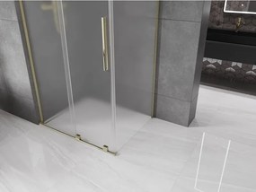 Mexen Velar L, sprchový kút s posuvnými dverami 100 x 70 cm, 8mm sklo námraza, zlatá lesklá, 871-100-070-33-50