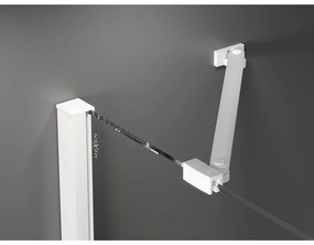 Mexen Velar Duo, sprchový kút s posuvnými dverami 90 x 90 cm, 8mm šedé sklo, biela matná, 871-090-090-42-20