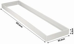 BERGE Prisadený rámček pre LED panely 30x120, plastový, 65mm