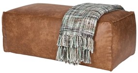 Koňakovohnedá podnožka z imitácie kože Rodeo – WOOOD