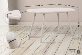 Konferenčný stolík Velva - v45 80 45 x 45 cm - Svetlo sivá