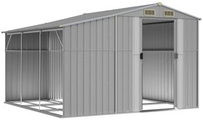 Záhradná kôlňa sivá 277x279x179 cm pozinkovaná oceľ