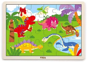 Detské drevené puzzle Viga Dino