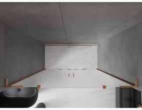 Mexen Velar L Duo, posuvné sprchové dvere do otvoru 200 cm, 8mm sklo námraza, ružové zlato, 871-200-003-32-60