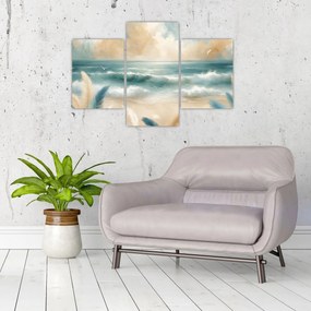 Obraz – Maľovaná pláž v jemných farbách (90x60 cm)