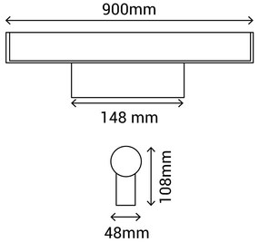 Nástenné svietidlo SULION Caspio, dĺžka 90 cm