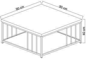 Konferenčný stolík Zenn Walnut and Gold