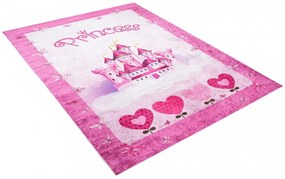 Dievčenský koberec s motívom zámku pre princezné Šírka: 80 cm | Dĺžka: 150 cm