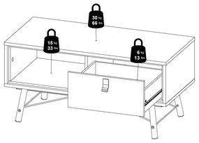 Konferenčný stolík v prírodnej farbe 48x102 cm Ry – Tvilum