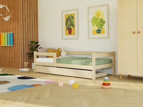 Jednolôžková posteľ z dreva SAFE 5v1 so zábranou a úložným šuplíkom