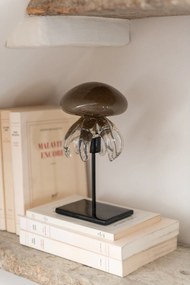 Veľká sklenená dekorácia medúza na nohe hnedá – 10*10*25 cm
